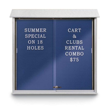 United Visual Products Outdoor Enclosed Combo Board, 72"x36", Satin Frame/Green & Black UVCB7236OD-GREEN-BLACK
